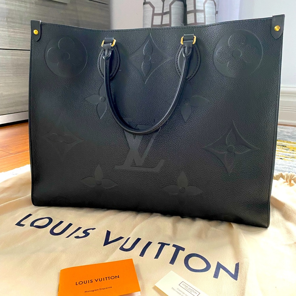 Louis Vuitton OnTheGo GM black empreinte leather tote barely worn!